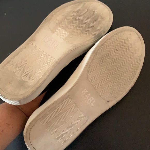 Karl Lagerfeld black suede embellished slip ons - Picture 10 of 11